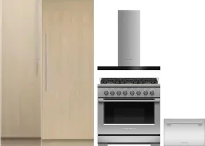 5 Piece Package Includes Refrigerator, Freezer, Range, Hood And Dishwasher